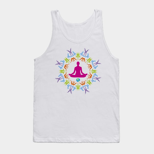 Yoga Asana Mandala - On the Back of Tank Top by ShineYourLight